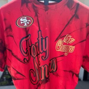 Gildan Red Tie-Dye Forty Niners Tee